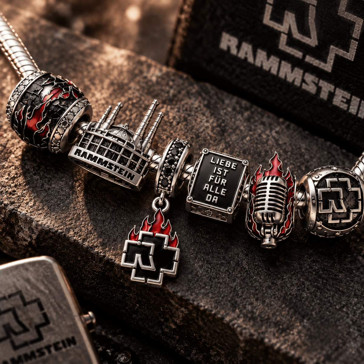 RMS Silver Charm Bracelet Set PTT
