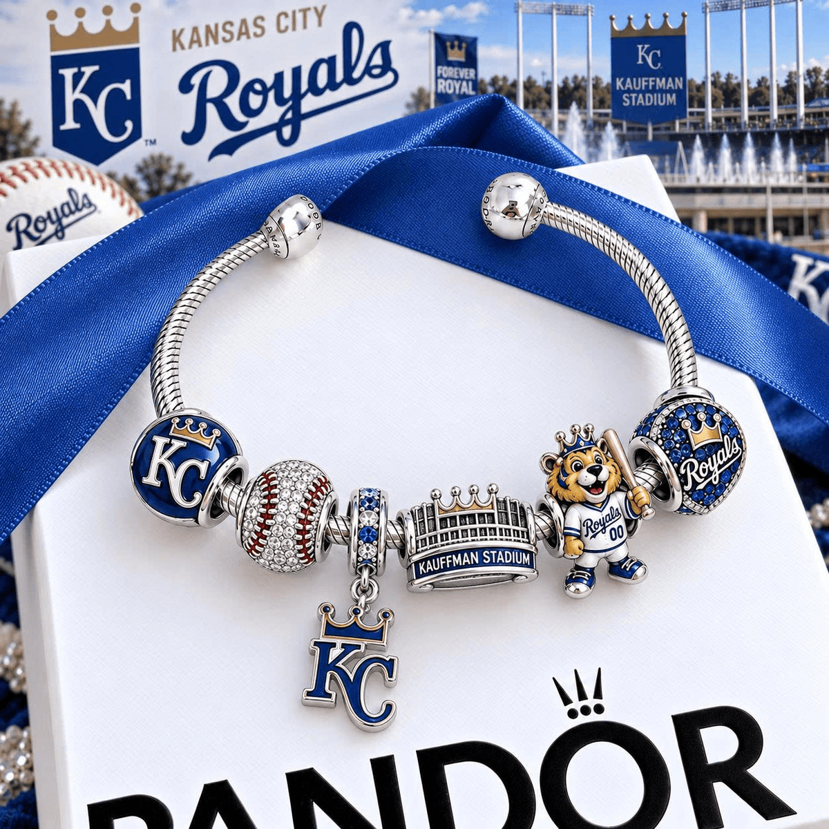 KCR Silver Charm Bracelet Set VTH