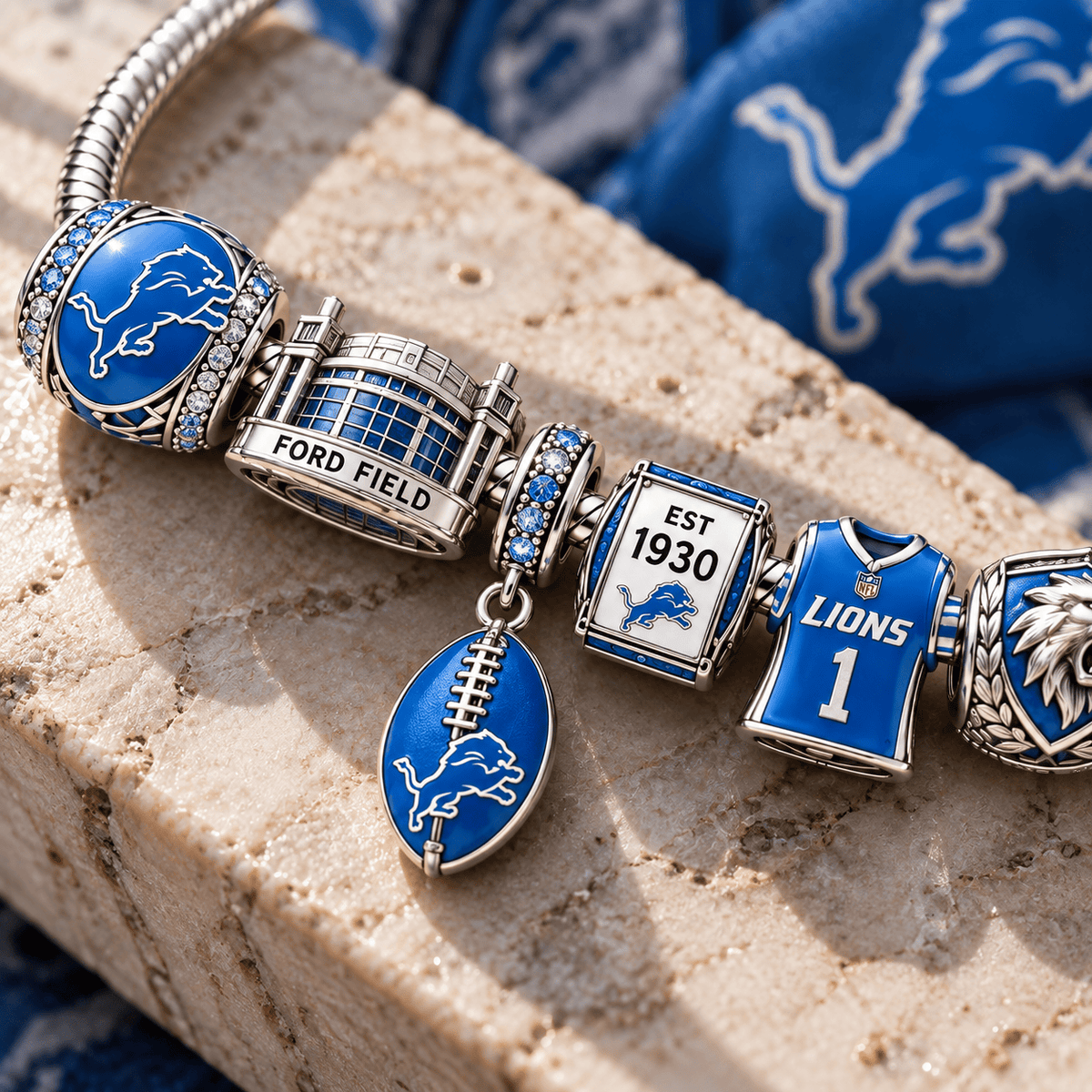 DTL Silver Charm Bracelet Set PTT