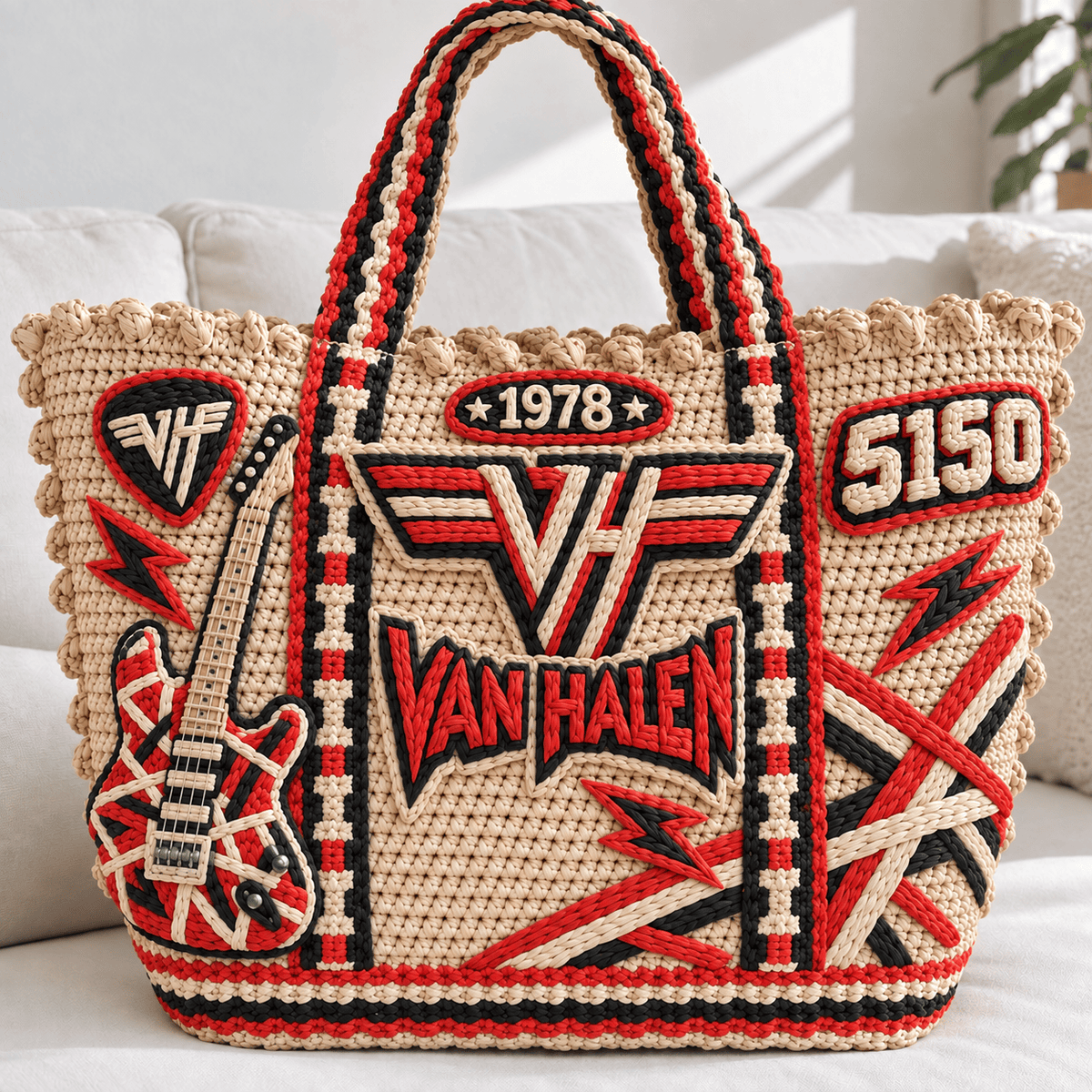 VHL Straw-Style Embellished Tote Bag NTKO