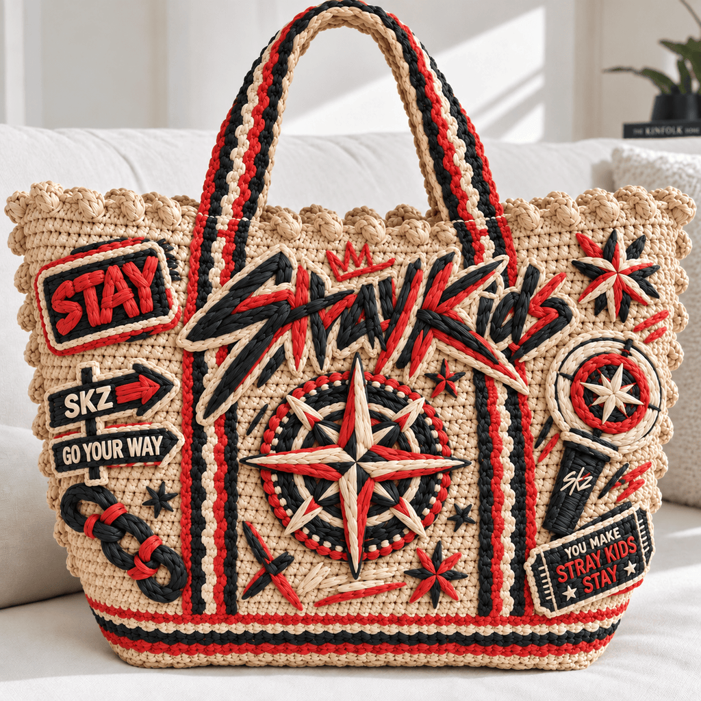 STYK Straw-Style Embellished Tote Bag NTKO