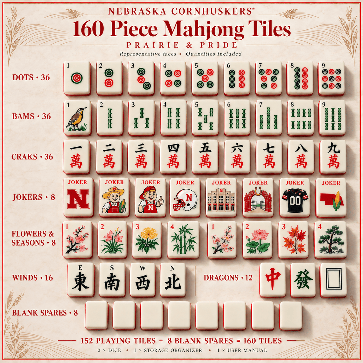 Premium NCH Mahjong Tiles Set TNSM