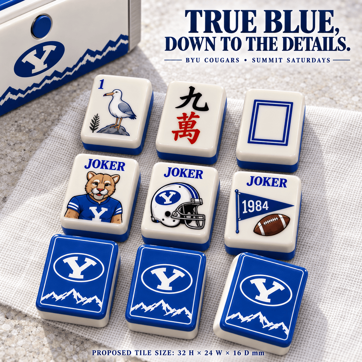 Premium BYU Mahjong Tiles Set TNSM