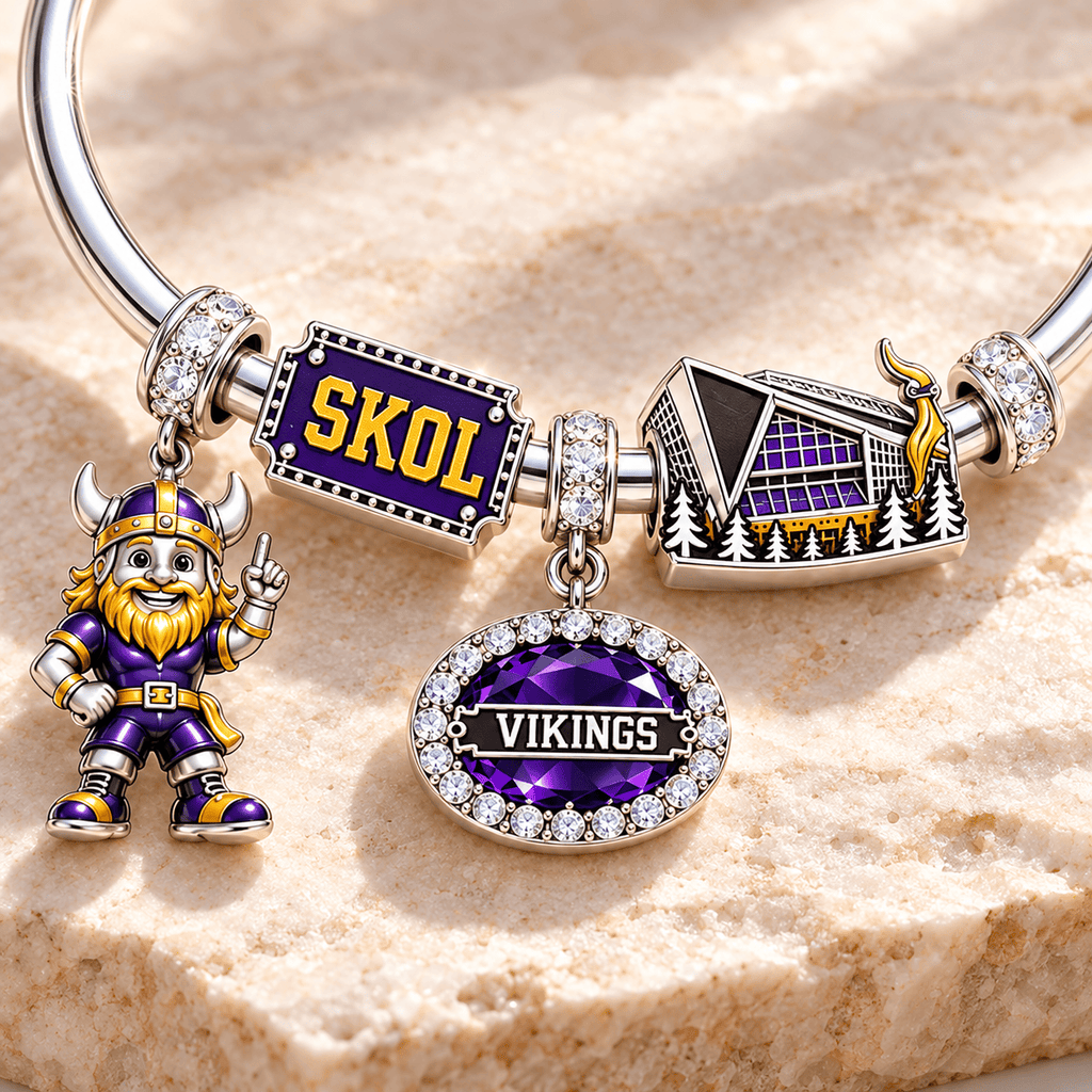 MNVK Silver Charm Bracelet Set TMH