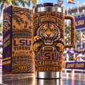 LSU 40oz Woodgrain Relief Tumbler NTTB