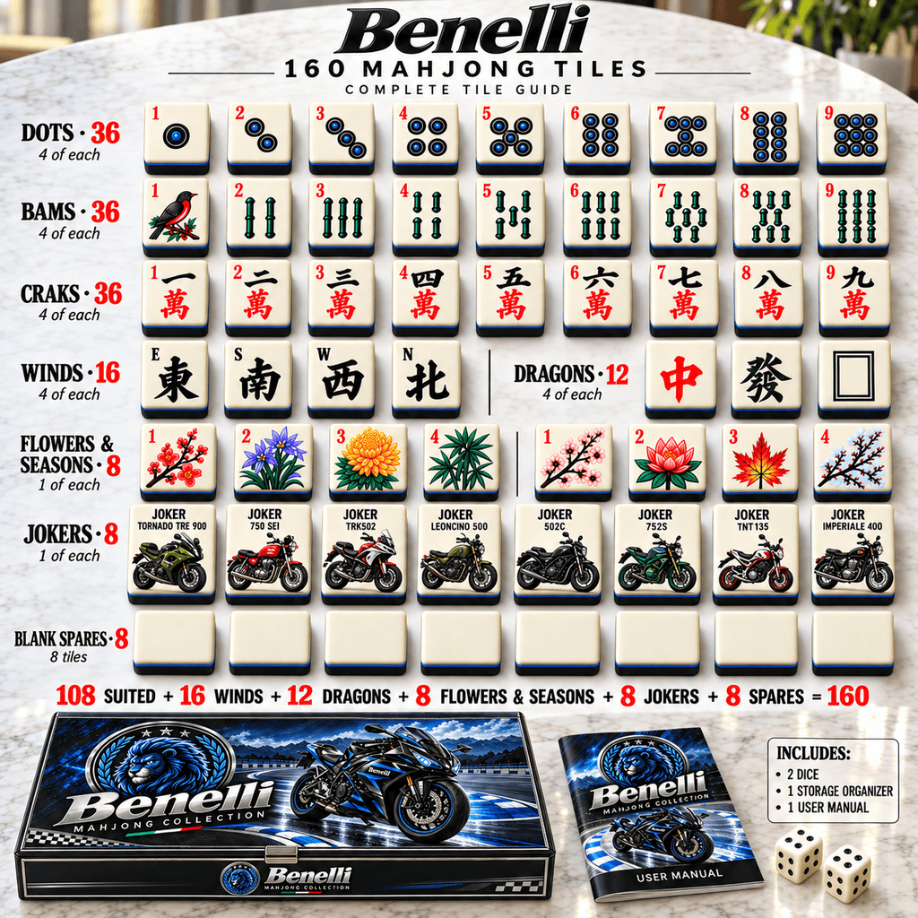 Premium BNL Mahjong Tiles Set TTMH